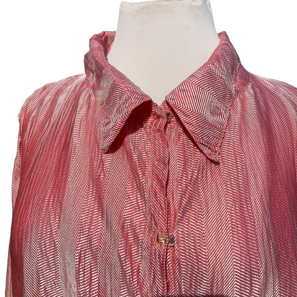 Roberto Cavalli Pink Silk Button-Front Blouse - Picture 9 of 13